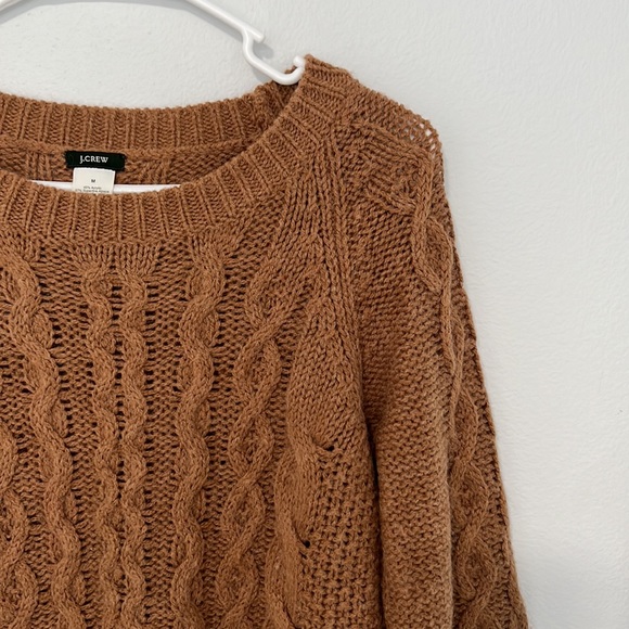 J.Crew brown cable knit alpaca & wool pullover sweater - Picture 3 of 6